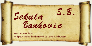 Sekula Banković vizit kartica
